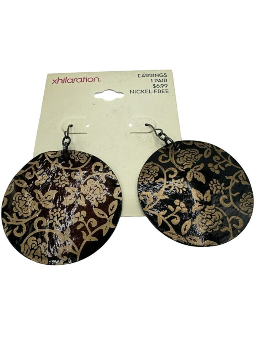 Xhileration Earrings Dangle Drop Medallions Discs Floral Cottage Core Statement